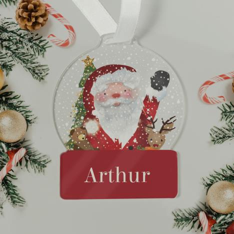 Personalised Santa Acrylic Snowglobe Decoration Extra Image 2